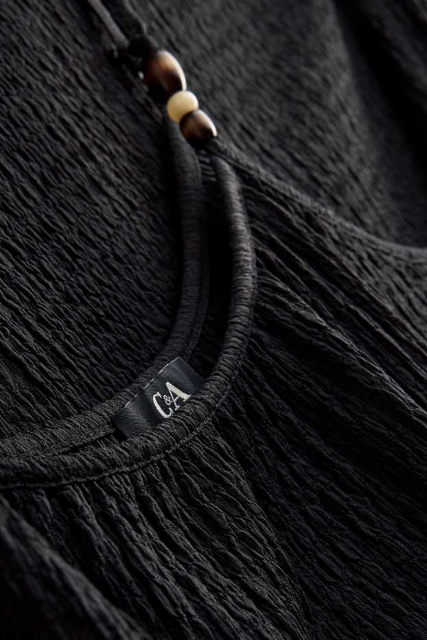 Dames - A-lijn-jurk - met structuur - zwart