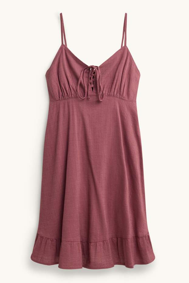 Femmes - Robe empire - rose foncé