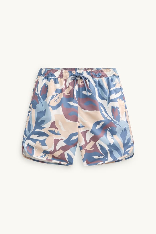 Herren - Badeshorts - gemustert - blau