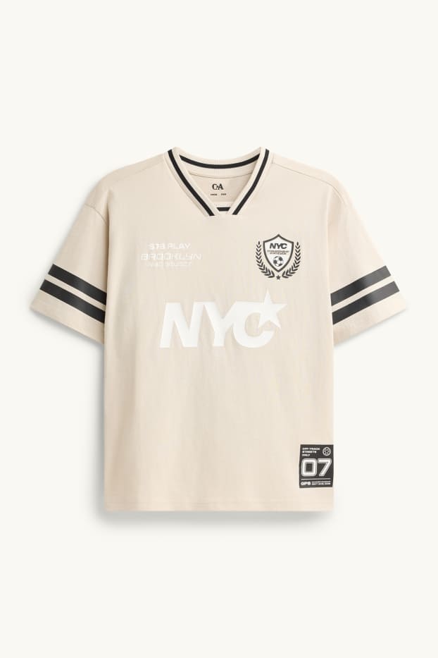 Kinderen: jongens - New York - T-shirt - beige