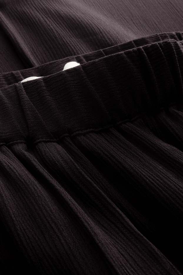 Dames - Pantalon - mid waist - palazzo - zwart