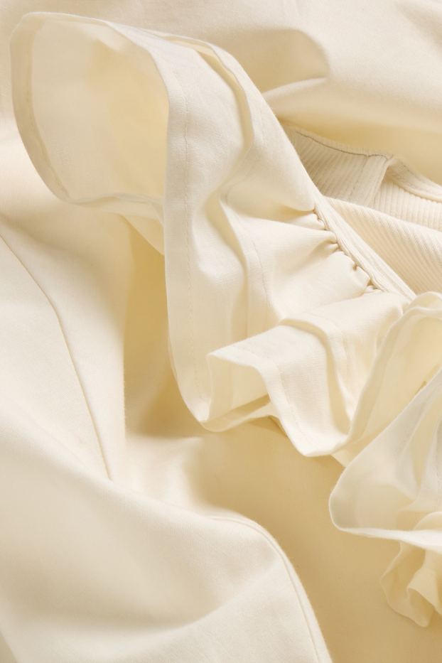 Dona - Vestit fit & flare - acanalat - blanc trencat