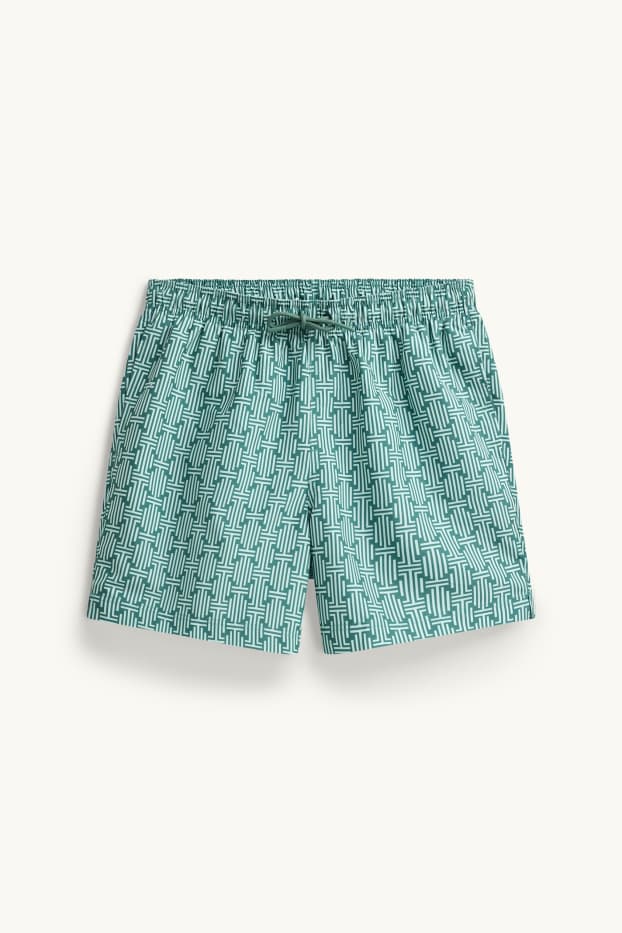 Men - Swim shorts - patterned - green