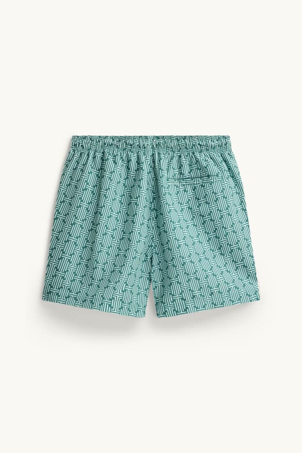 Men - Swim shorts - patterned - green
