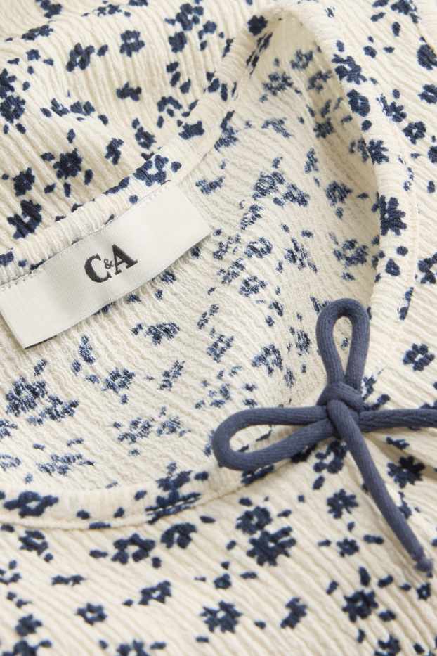 Kinderen: meisjes - Bloem - top - wit / blauw