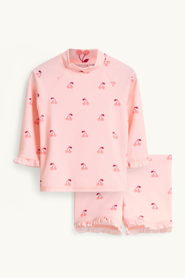 Baby: meisjes - Kers - babyzwempak - 2-delig - roze