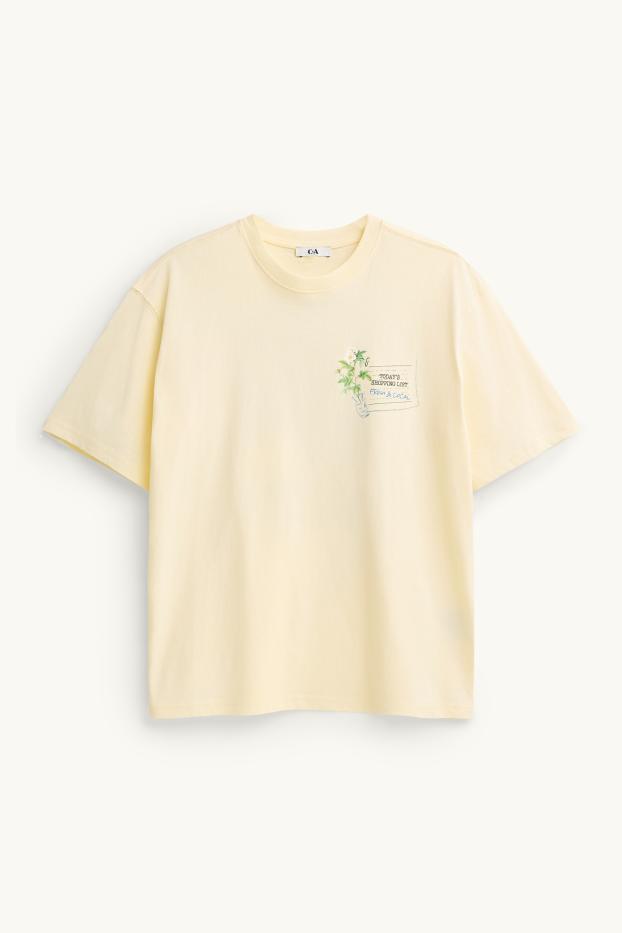 Femei - Tricou - supradimensionat - galben