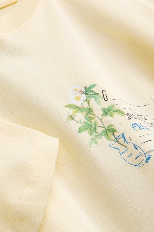 Femei - Tricou - supradimensionat - galben