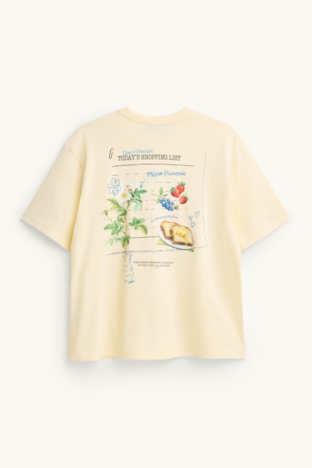 Femei - Tricou - supradimensionat - galben