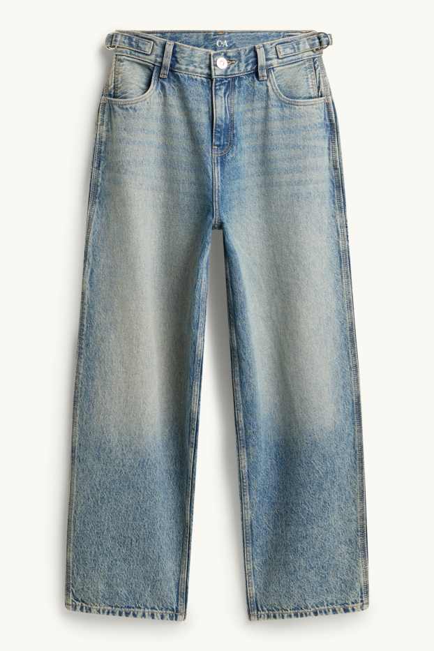 Kinder Mädchen - Wide Leg Jeans - Mid Waist - blau
