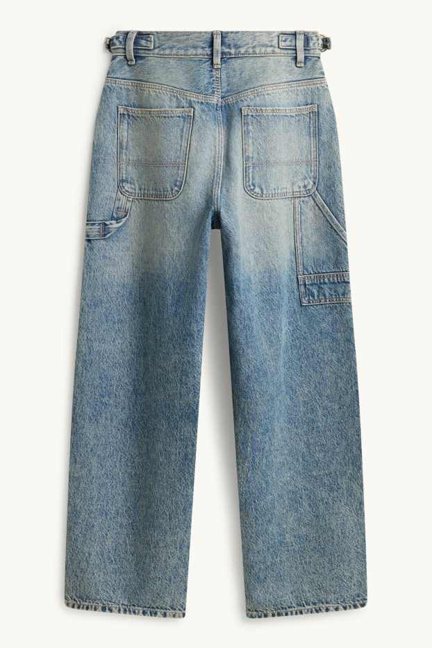 Kinder Mädchen - Wide Leg Jeans - Mid Waist - blau