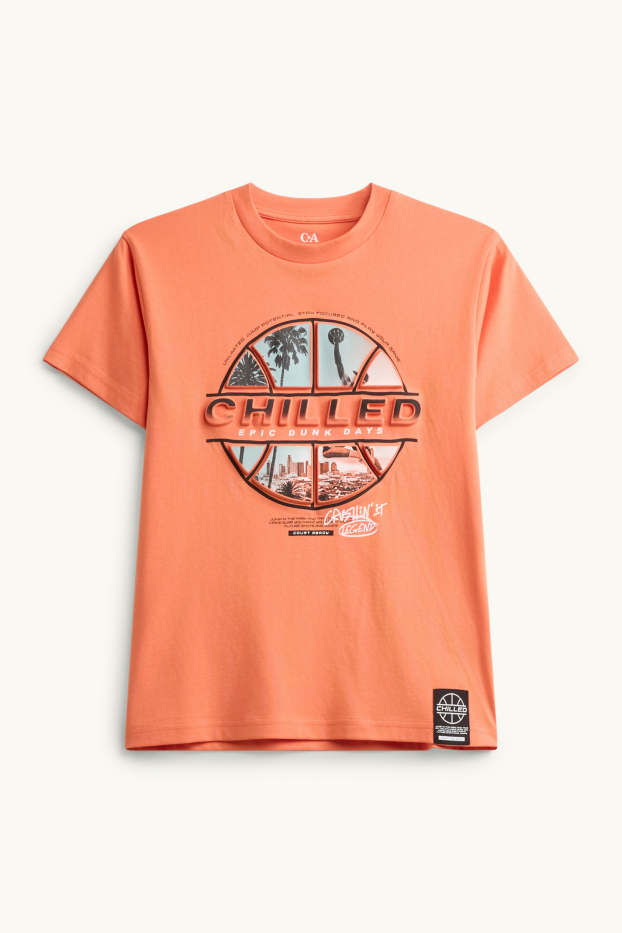 Copii - Băieți - Baschet - tricou cu mânecă scurtă - portocaliu