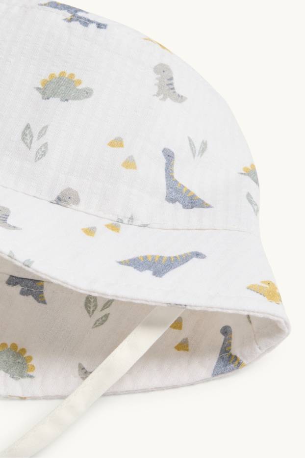 Bébés garçons - Dinosaure - bob pour bébé - à rayures - blanc