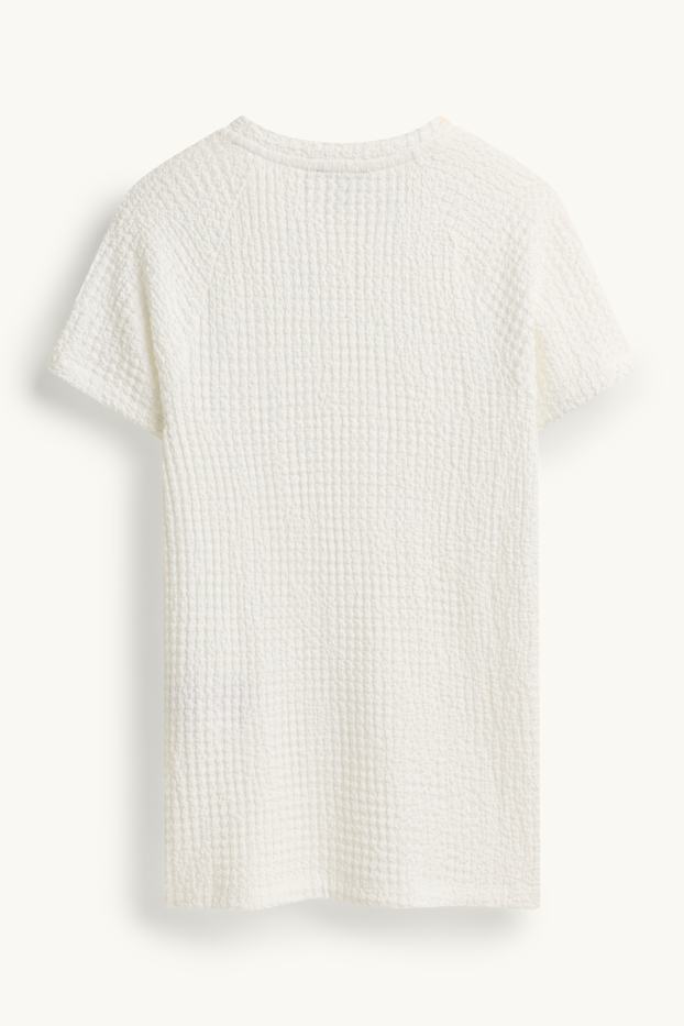 Damen - T-Shirt - Regular Fit - cremefarben