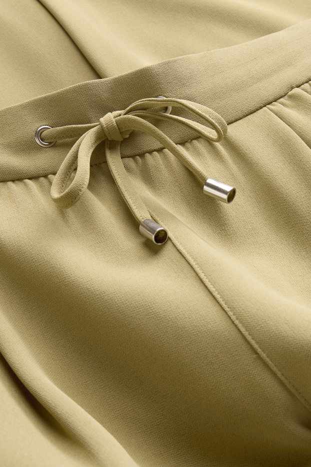 Damen - Stoffhose - Mid Waist - Tapered Leg - grün