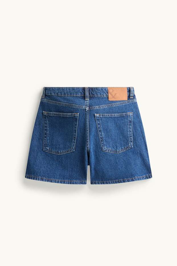 Mujer - Mom shorts - high waist - LYCRA® - azul