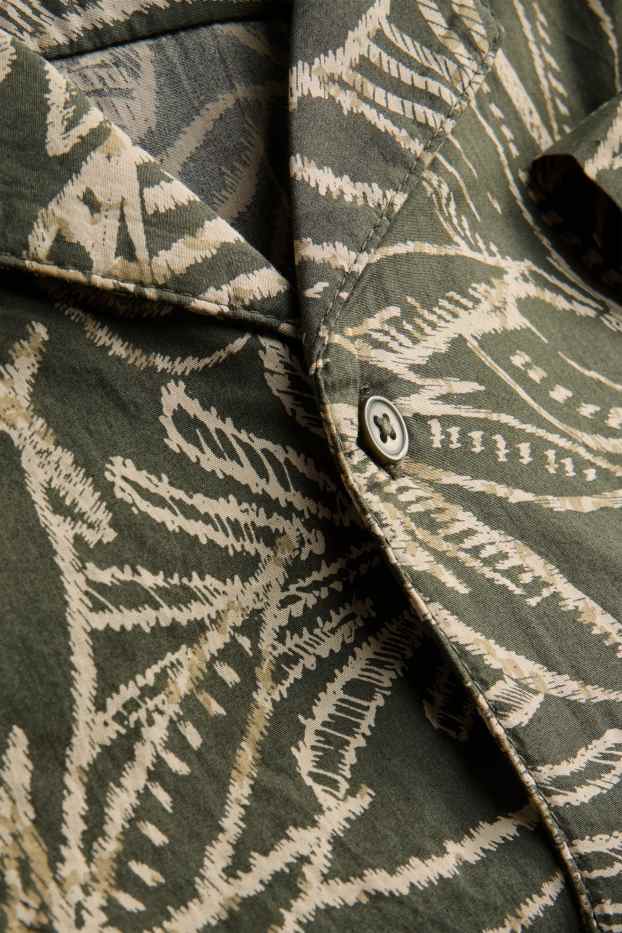 Home - Camisa - regular fit - coll solapa - estampada - verd