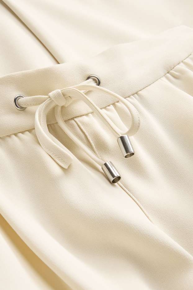 Damen - Stoffhose - Mid Waist - Tapered Leg - weiß