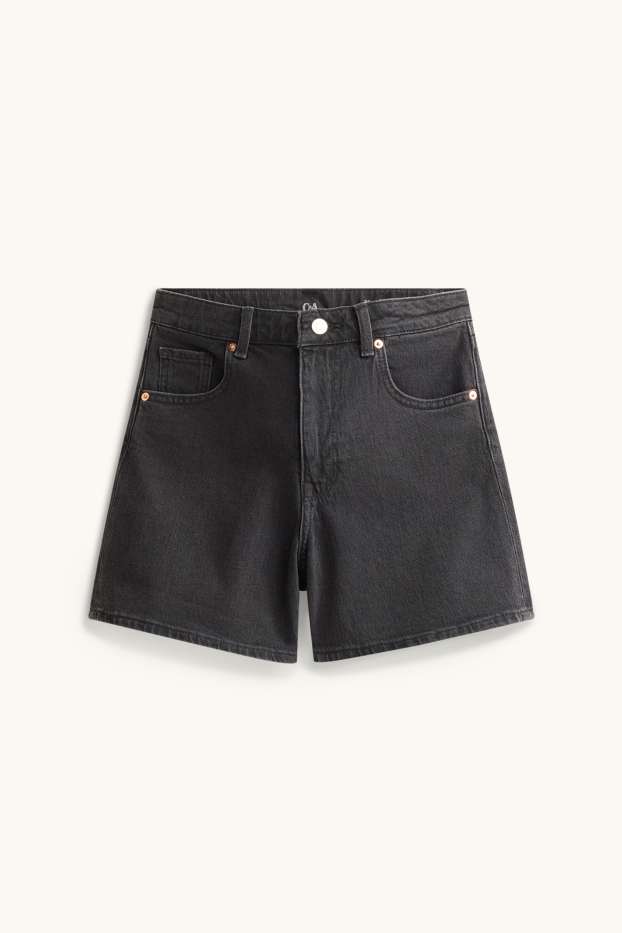 Donna - Shorts mom - vita alta - LYCRA® - nero