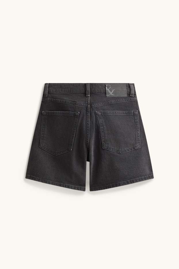 Donna - Shorts mom - vita alta - LYCRA® - nero