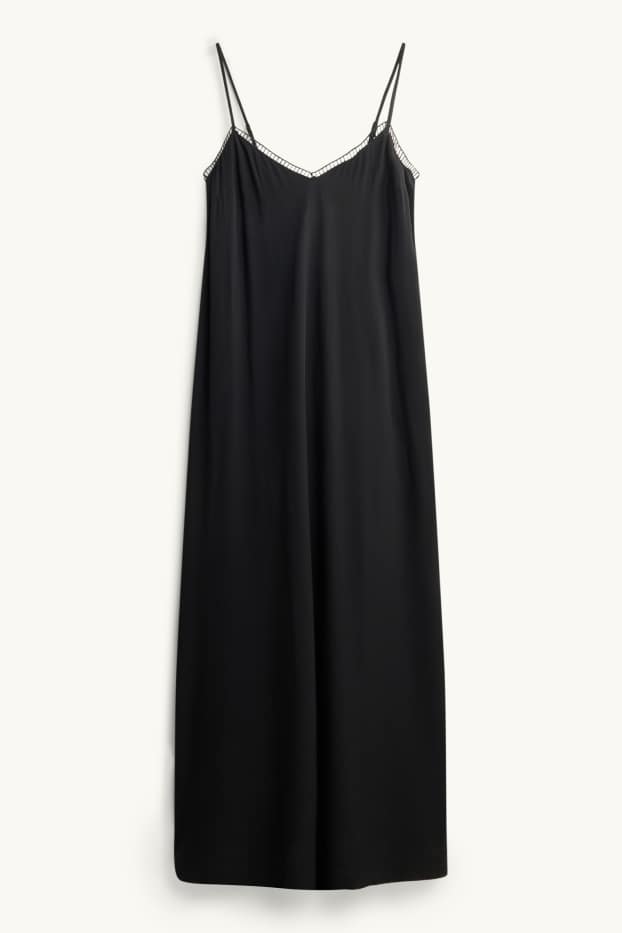 Dames - Jurk met V-hals - straight fit - zwart