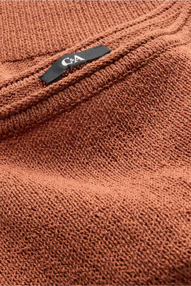 Donna - Gilet in maglia - a maniche corte - marrone