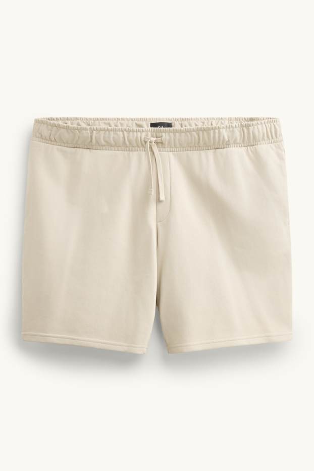 Pánské - Teplákové šortky - béžová