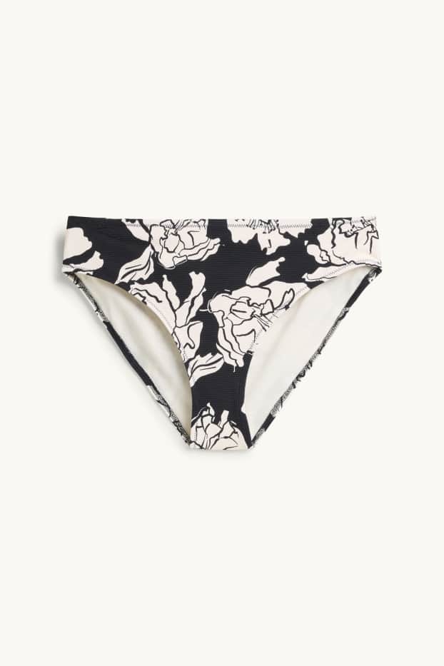 Donna - Slip bikini - vita media - LYCRA® XTRA LIFE™ - nero / bianco