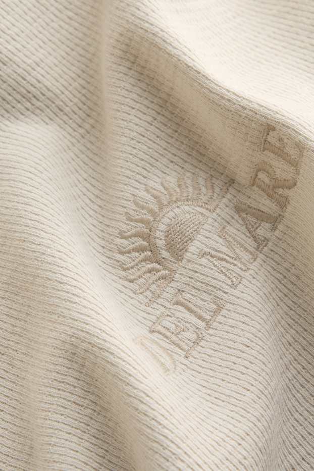 Herren - T-Shirt - Relaxed Fit - gerippt - beige