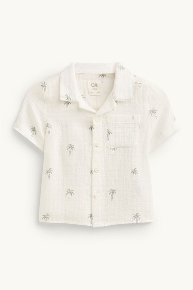Baby Buben - Palme - Hemd - strukturiert - weiß