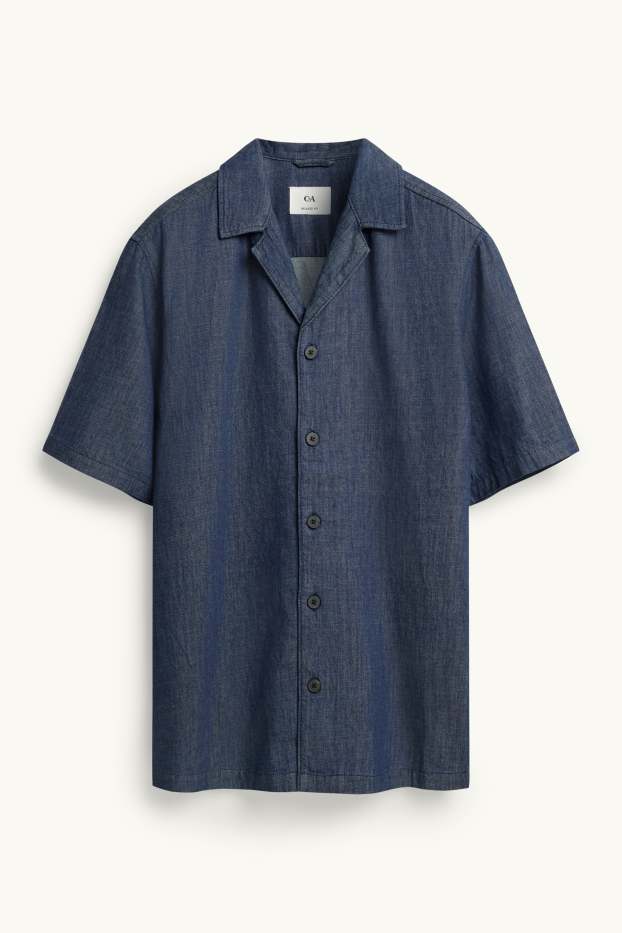 Herren - Jeanshemd - Relaxed Fit - dunkelblau