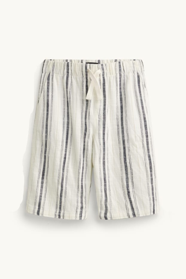 Copii - Băieți - Pantaloni scurți - cu dungi - crem