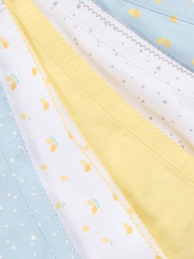 Enfants filles - Lot de 5 - citrons - shortys - bleu