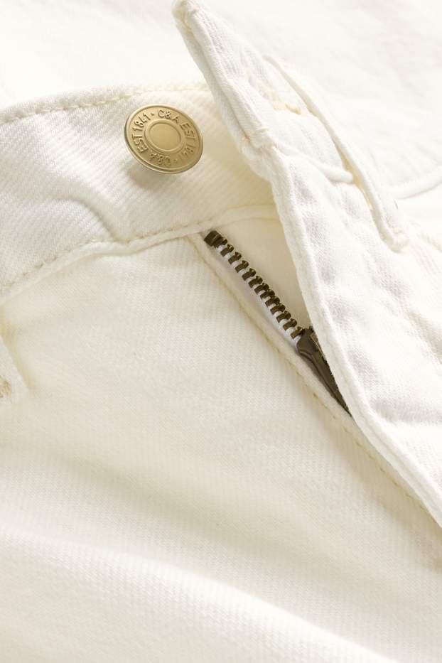 Dona - Mom Jeans - high waist - LYCRA® - blanc trencat