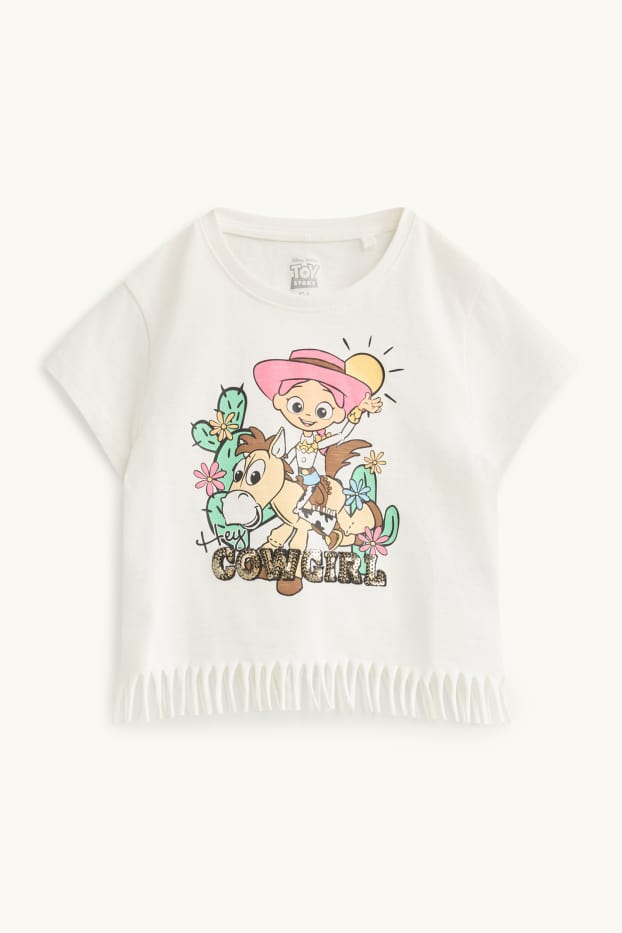 Kinder Mädchen - Toy Story - Kurzarmshirt - Glanz-Effekt - weiß