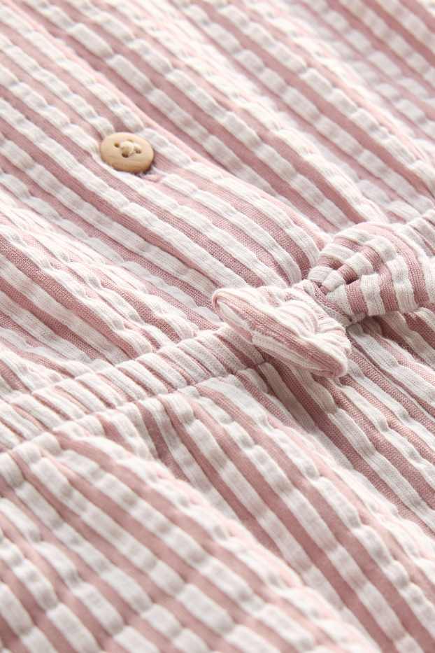 Baby Mädchen - Baby-Jumpsuit - gestreift - strukturiert - weiss