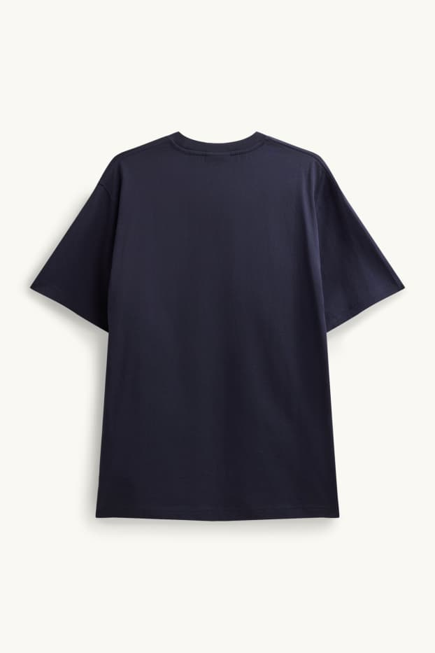Hommes - T-shirt - relaxed fit - bleu foncé