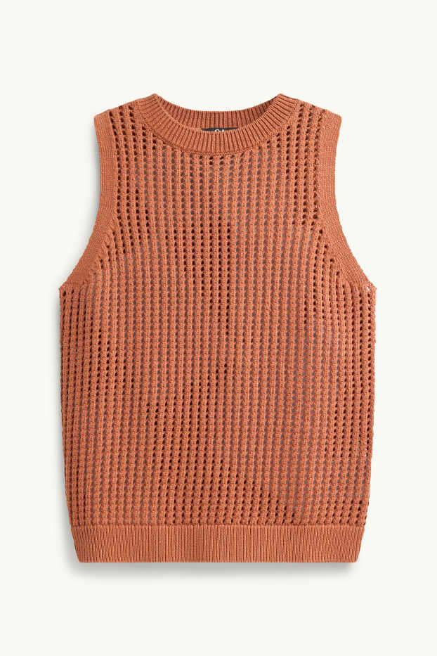 Damen - Pullunder - terracotta