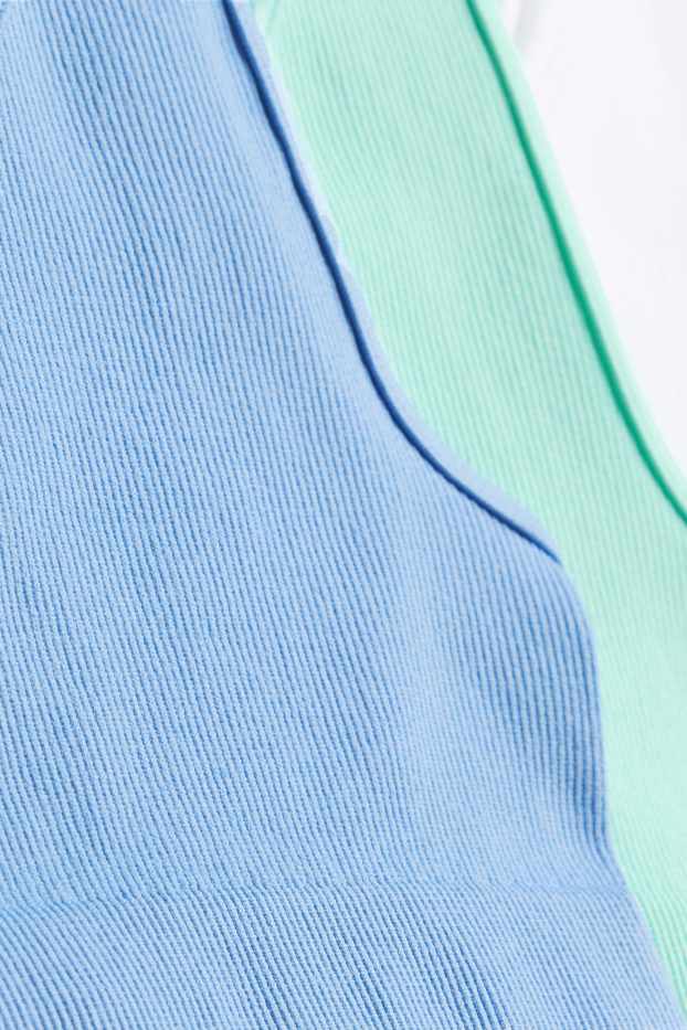 Děti - dívky - Multipack 3 ks - sportovní podprsenka - žebrovaná - zelená