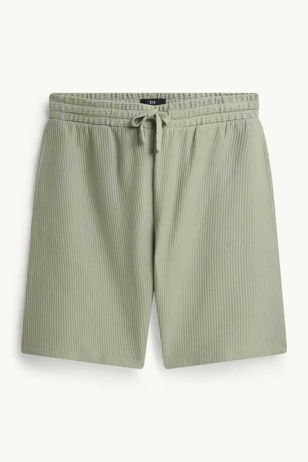 Uomo - Shorts - tessuto tramato - verde