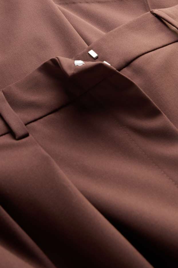 Femmes - Pantalon de bureau - mid waist - regular fit - marron