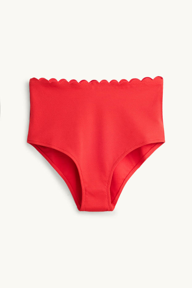 Kobiety - Dół od bikini - wysoki stan - LYCRA® XTRA LIFE™ - z fakturą - czerwony