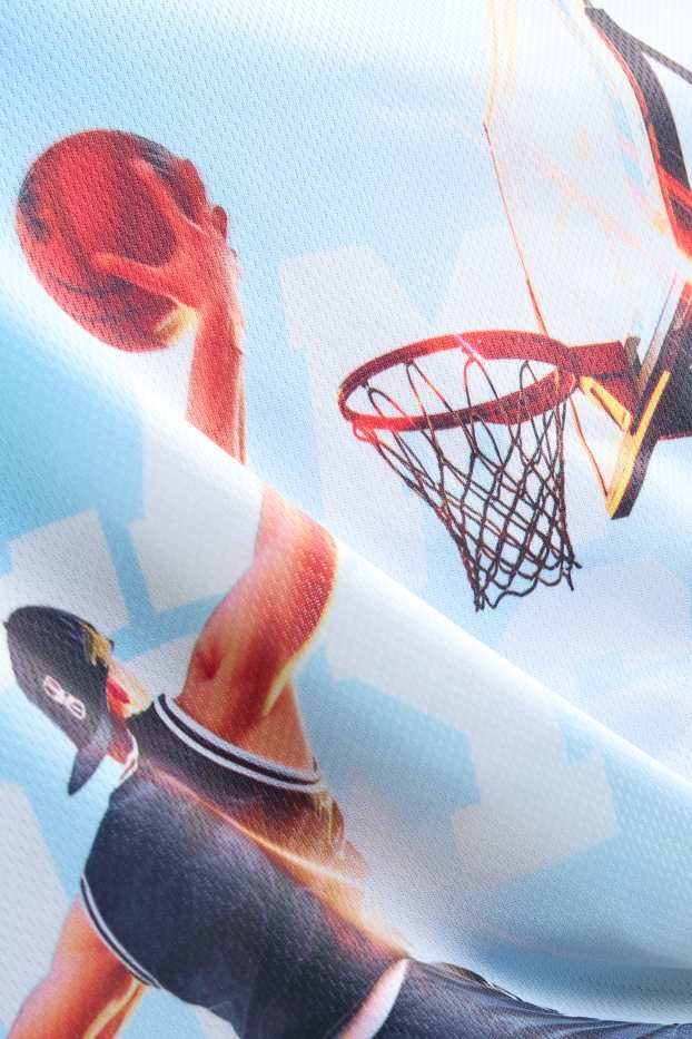 Kinder Buben - Basketball - Kurzarmshirt - hellblau