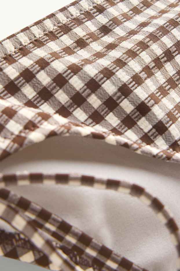 Damen - Bikini-Hose - Low Waist - LYCRA® XTRA LIFE™ - kariert - braun