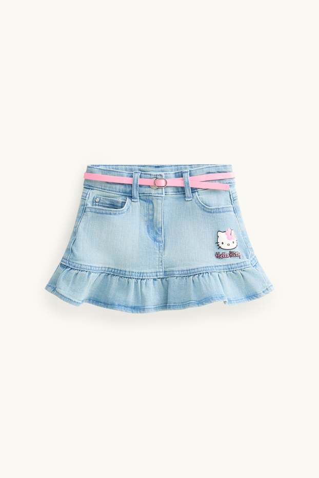 Kinderen: meisjes - Hello Kitty - spijkerrok met riem - jeansblauw