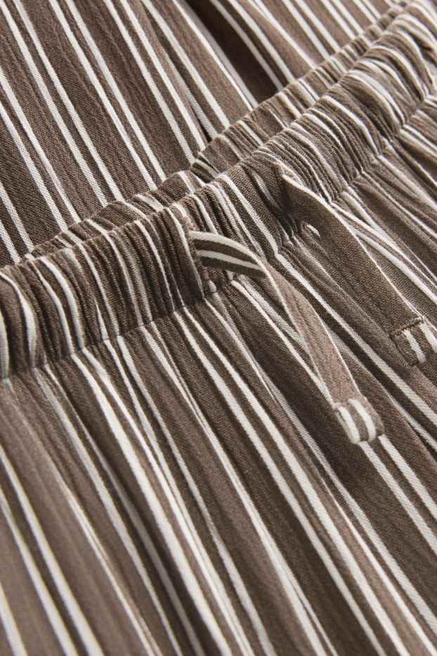 Kinder Mädchen - Stoffhose - gestreift - braun