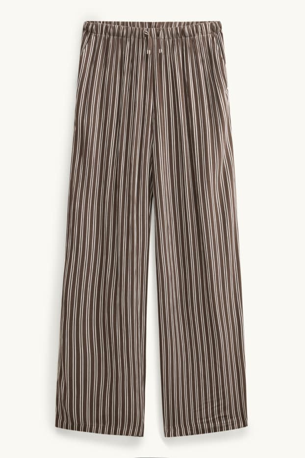 Kinder Mädchen - Stoffhose - gestreift - braun