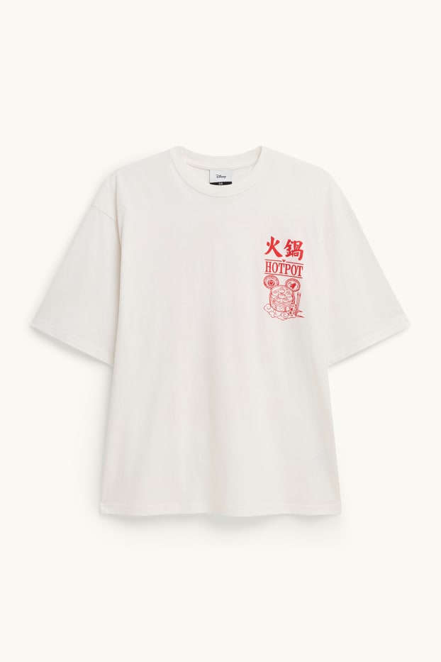 Pánské - Tričko - oversized - Mickey Mouse - bílá