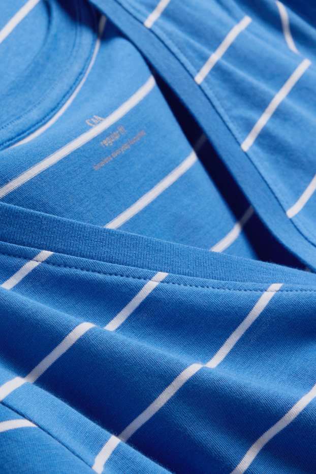 Women - V-neck T-shirt - regular fit - striped - blue