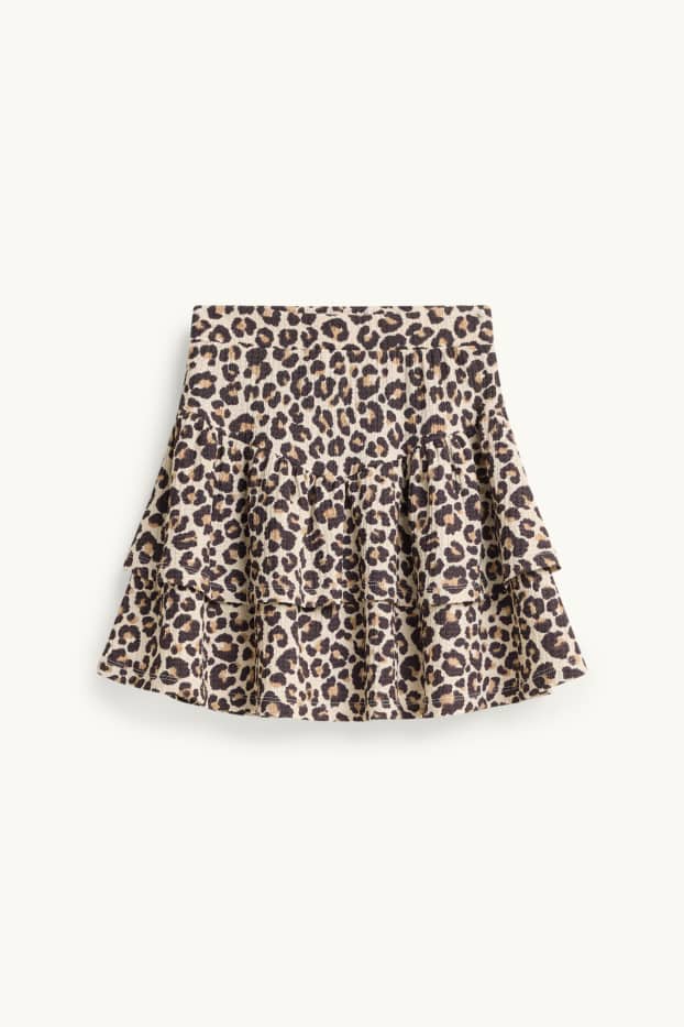 Kinder Mädchen - Rock - gemustert - strukturiert - beige